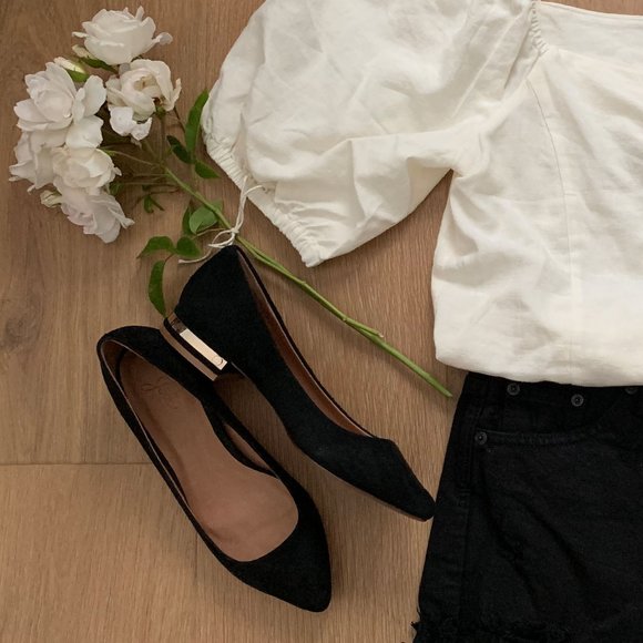 NEW Joie Black Suede Flats - Size 37 EU - Picture 7 of 8